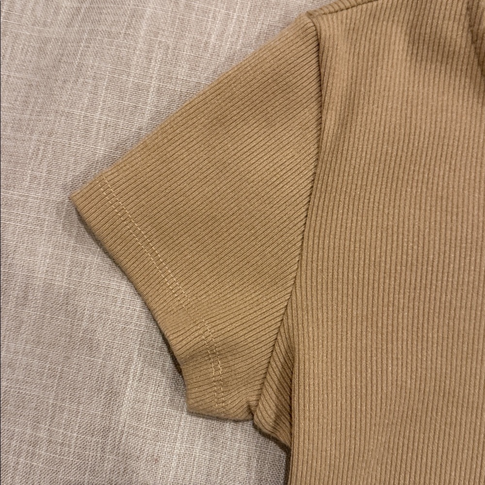 Princess Polly Beige Ribbed Top - Picture 3 of 4